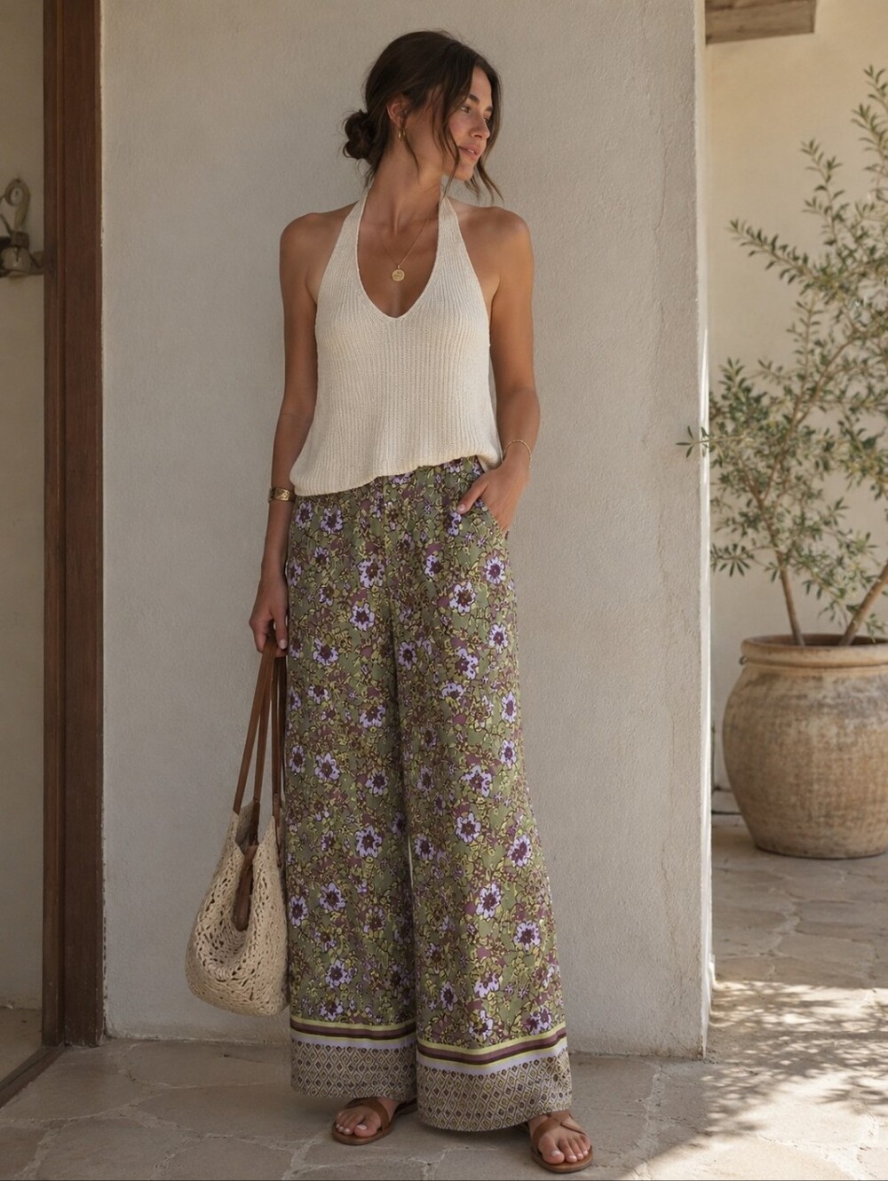 Cupcakes & Cashmere Floral Palazzo Pants